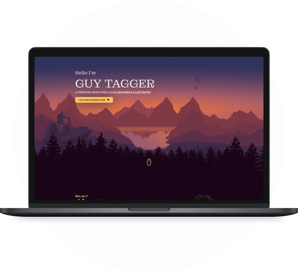 portfolio website on laptop screen