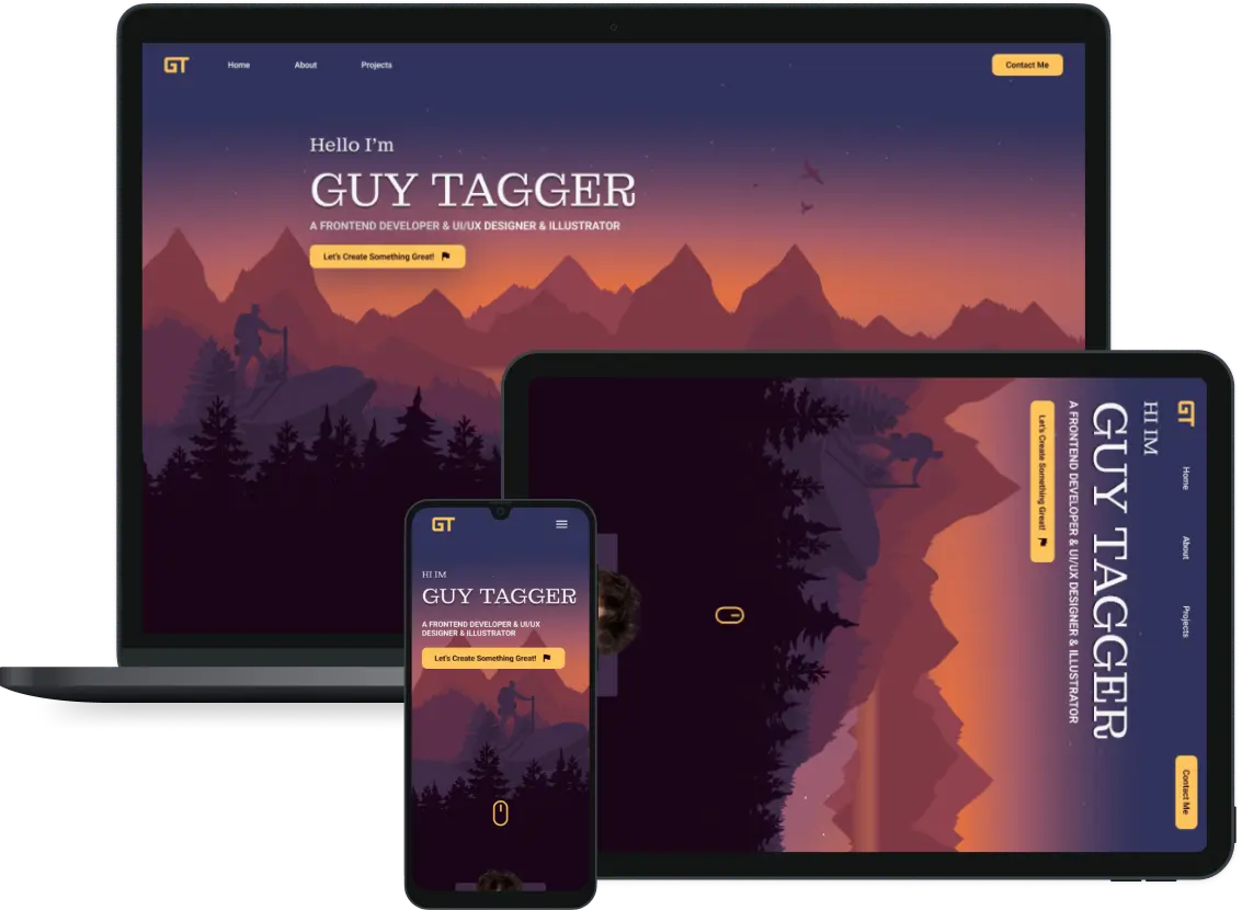 portfolio project screens on mobile,tablet and desktop